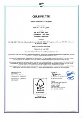 CoC-Zertifikat, das YTRC von FSC® erhalten hat