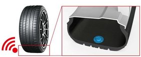 [Translate to Portuguese:] Image of a sensor attached inside a tyre (being developed with Alps Alpine)